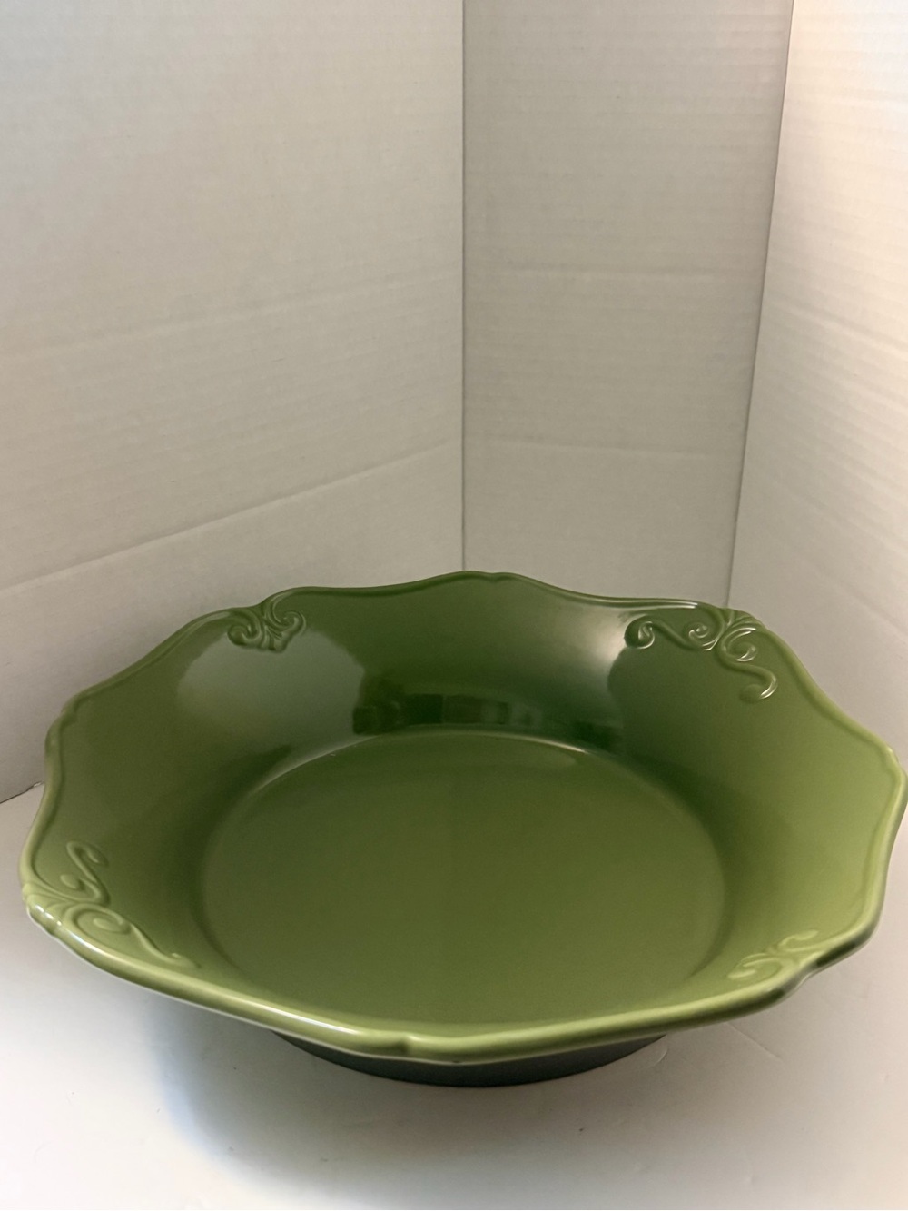Princess House Green Decorative Ceramic Serving Bowl - Home Dining